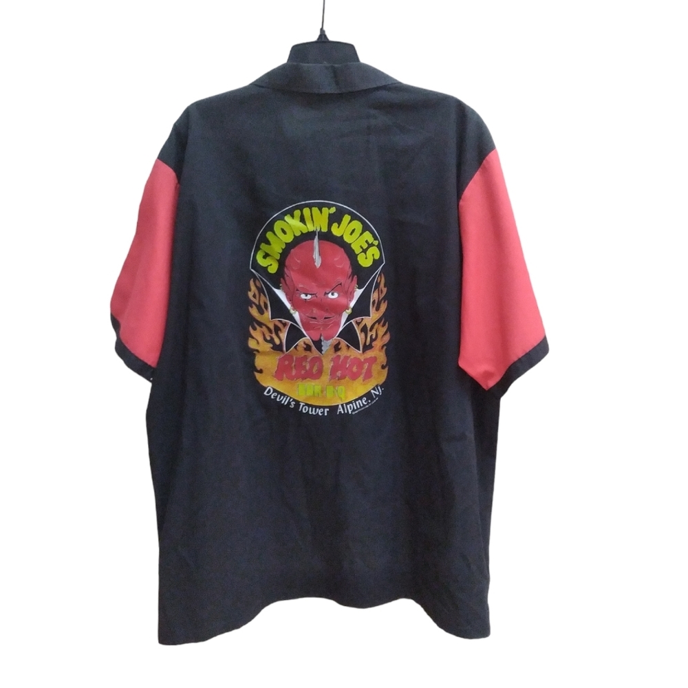 Cruisin Usa Shirt Mens Size XXL Black Red Bowling  With Back Graphic Design